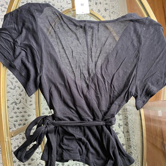 Urban outfitters new with tags black wrap top with tie - Picture 6 of 6